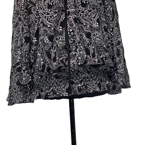 Nicole Miller Woman Size M, Sheer Black Gold Metallic Smocked FairyGoth Blouse - Picture 6 of 12